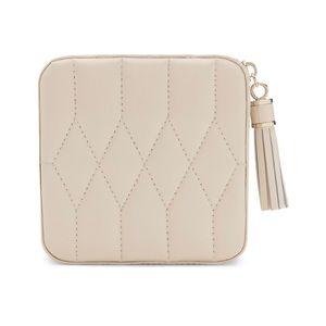 WOLF: Caroline leather jewelry leather case in cream. NWOT.